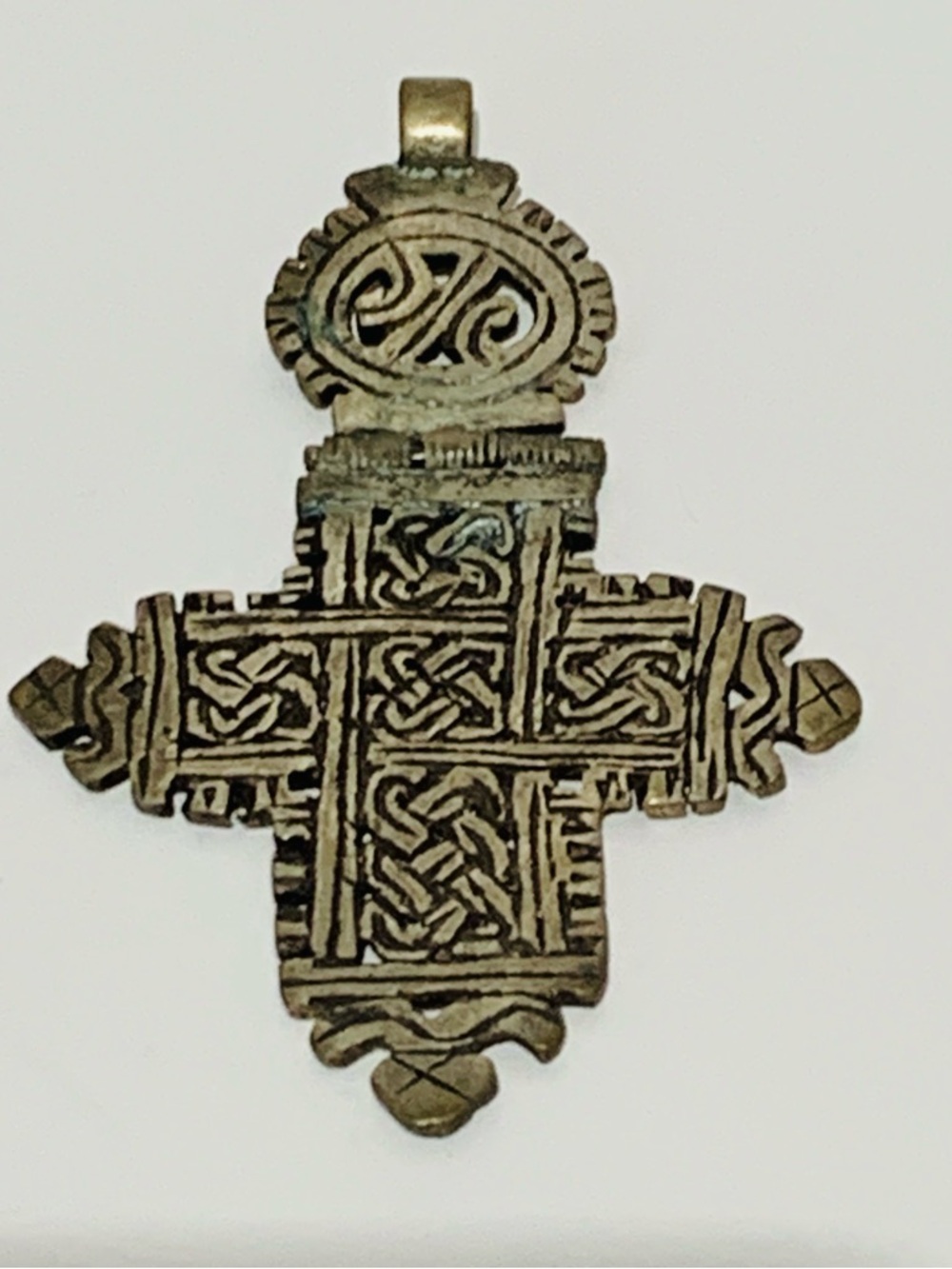 Antique Handmade Ethiopian Coptic Cross Pendant 1.5” x 2.5” (#13)